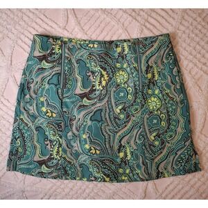 Lady‎ Hagen Women's Size 6 Skort Green Paisley Golf Active Side Pockets Stretch
